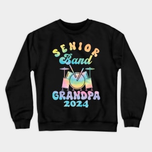 senior Band Grandpa 2024 Funny grandpa Grandfather Crewneck Sweatshirt